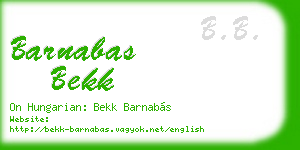 barnabas bekk business card
