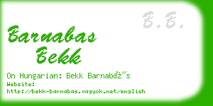 barnabas bekk business card